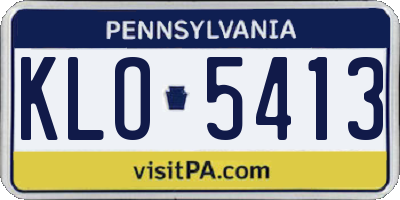PA license plate KLO5413