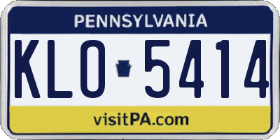 PA license plate KLO5414