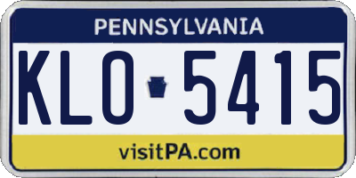 PA license plate KLO5415