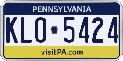 PA license plate KLO5424