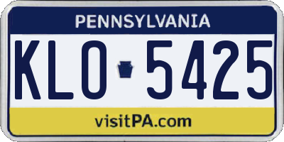PA license plate KLO5425