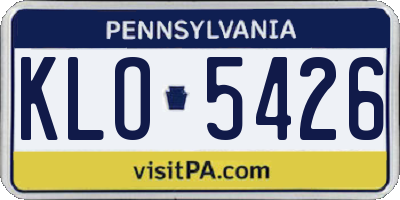 PA license plate KLO5426