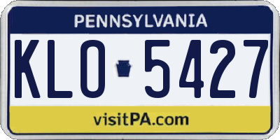 PA license plate KLO5427