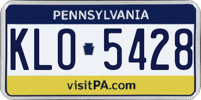 PA license plate KLO5428