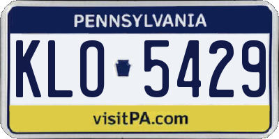PA license plate KLO5429