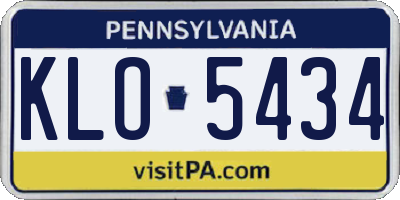 PA license plate KLO5434