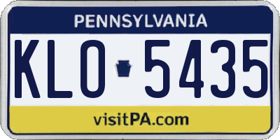 PA license plate KLO5435