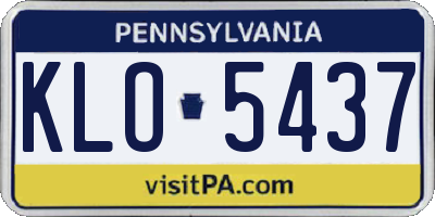 PA license plate KLO5437