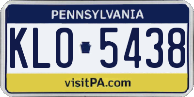 PA license plate KLO5438