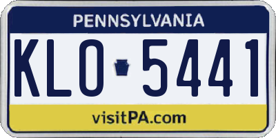PA license plate KLO5441