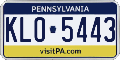 PA license plate KLO5443