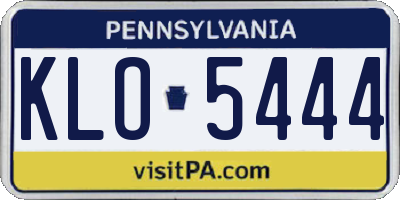 PA license plate KLO5444