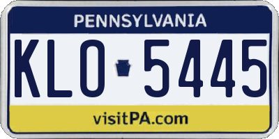 PA license plate KLO5445