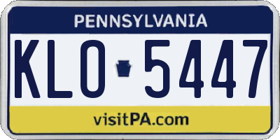 PA license plate KLO5447
