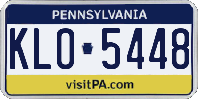 PA license plate KLO5448