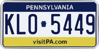 PA license plate KLO5449