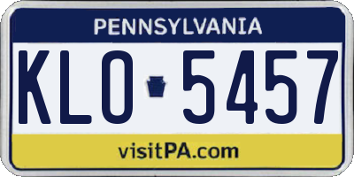 PA license plate KLO5457