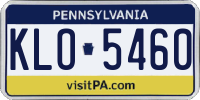 PA license plate KLO5460