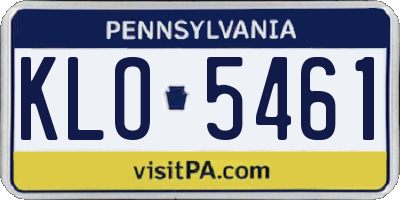 PA license plate KLO5461