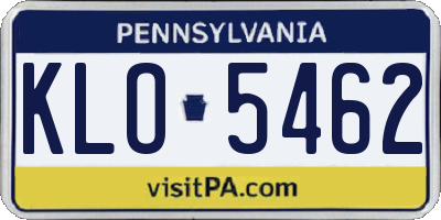 PA license plate KLO5462