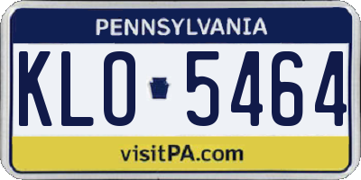 PA license plate KLO5464