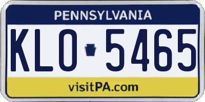 PA license plate KLO5465