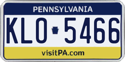 PA license plate KLO5466