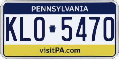 PA license plate KLO5470