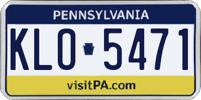 PA license plate KLO5471
