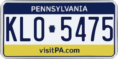 PA license plate KLO5475