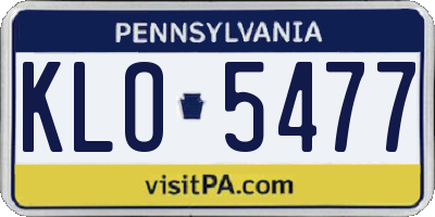PA license plate KLO5477