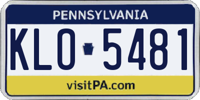 PA license plate KLO5481