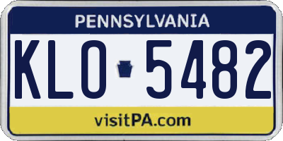 PA license plate KLO5482