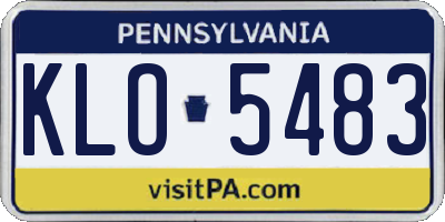 PA license plate KLO5483