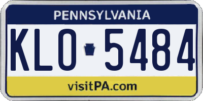 PA license plate KLO5484