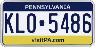 PA license plate KLO5486