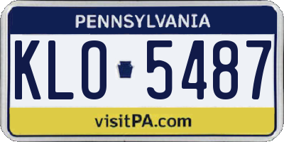 PA license plate KLO5487