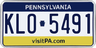 PA license plate KLO5491