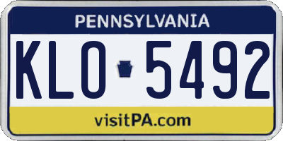 PA license plate KLO5492
