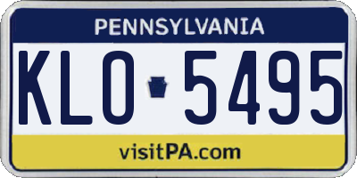 PA license plate KLO5495