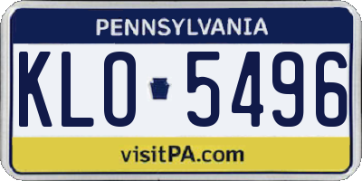 PA license plate KLO5496