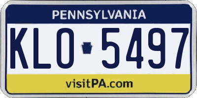 PA license plate KLO5497