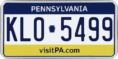 PA license plate KLO5499