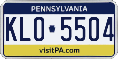 PA license plate KLO5504
