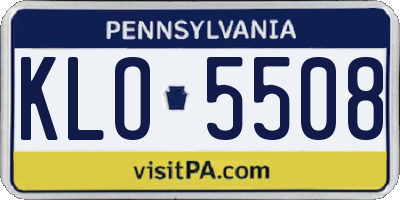 PA license plate KLO5508