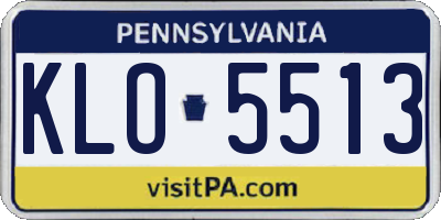 PA license plate KLO5513