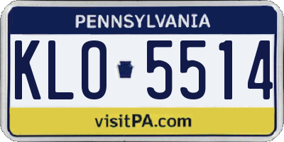 PA license plate KLO5514