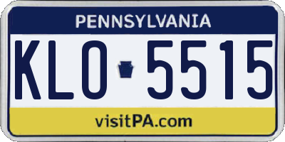 PA license plate KLO5515