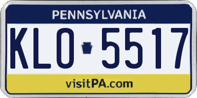 PA license plate KLO5517