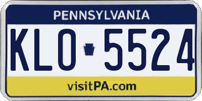 PA license plate KLO5524